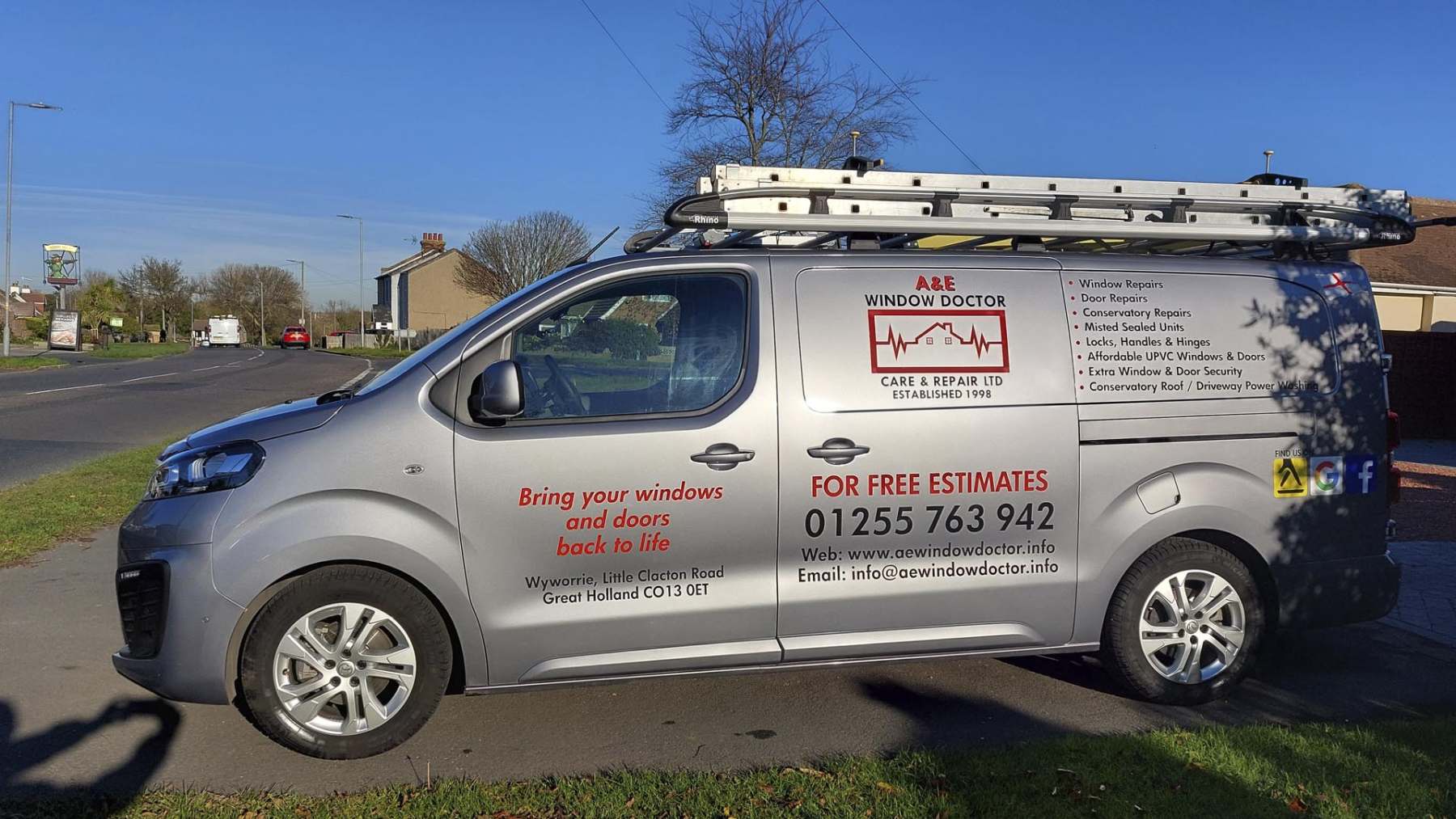 A&E Window Doctor service van in Essex