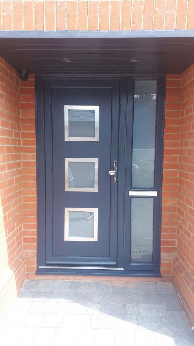 Black replacement door from the A&E Window Doctor gallery