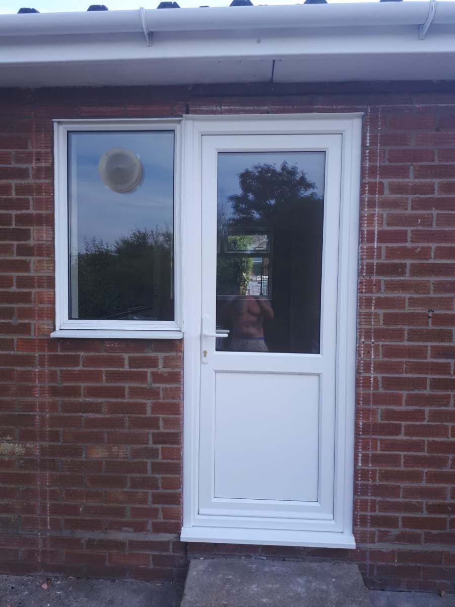 White uPVC back door work