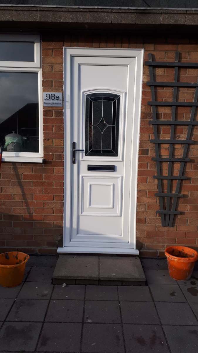 White uPVC front door fitted in Essex